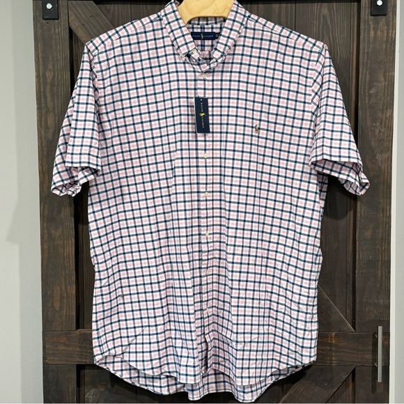 Ralph Lauren Men’s‎ Classic Multi Short Sleeve Pink Blue Plaid Size 3XLT NWT/NEW